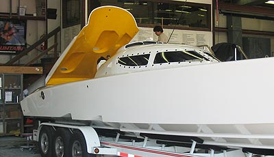 Fountain powerboat voor het Belgische P1-team Colpin-Hemelaer