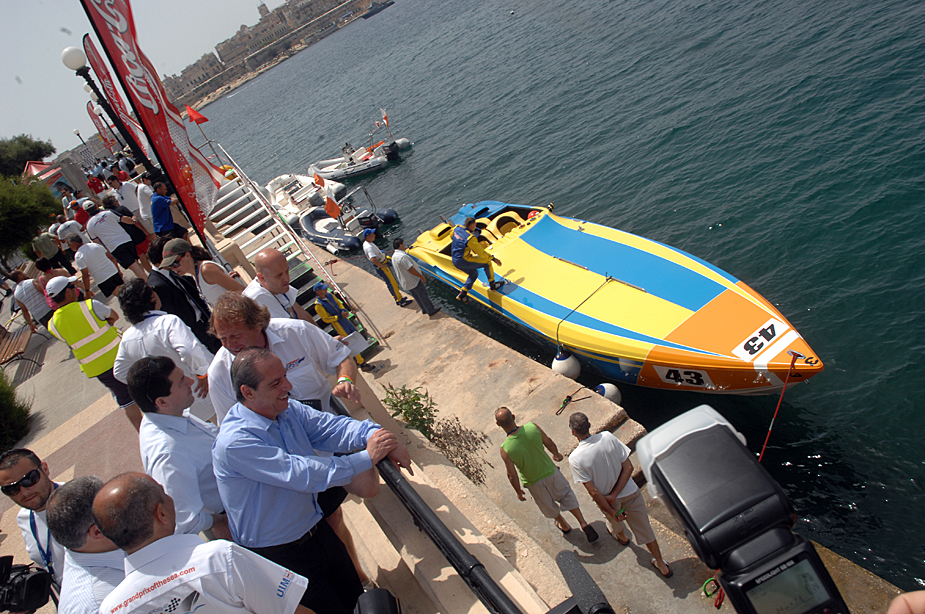 Maltese Prime Minister Lawrence Gonzi visits the Grand Prix of the Sea